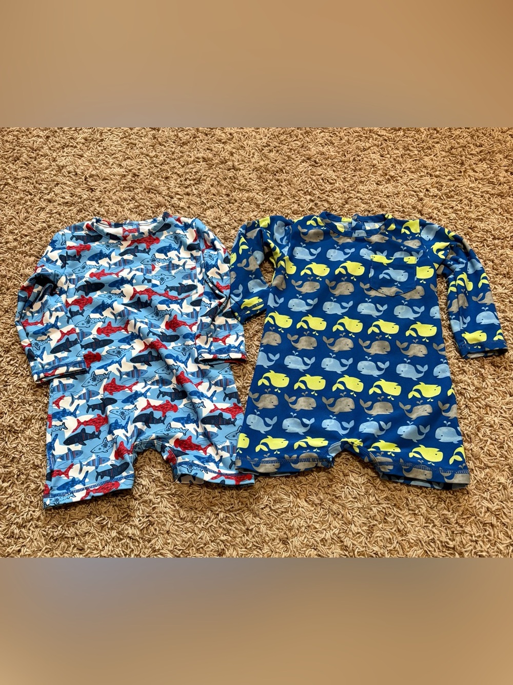 UV Skinz swimsuits baby boy size 12/24 months set of 2